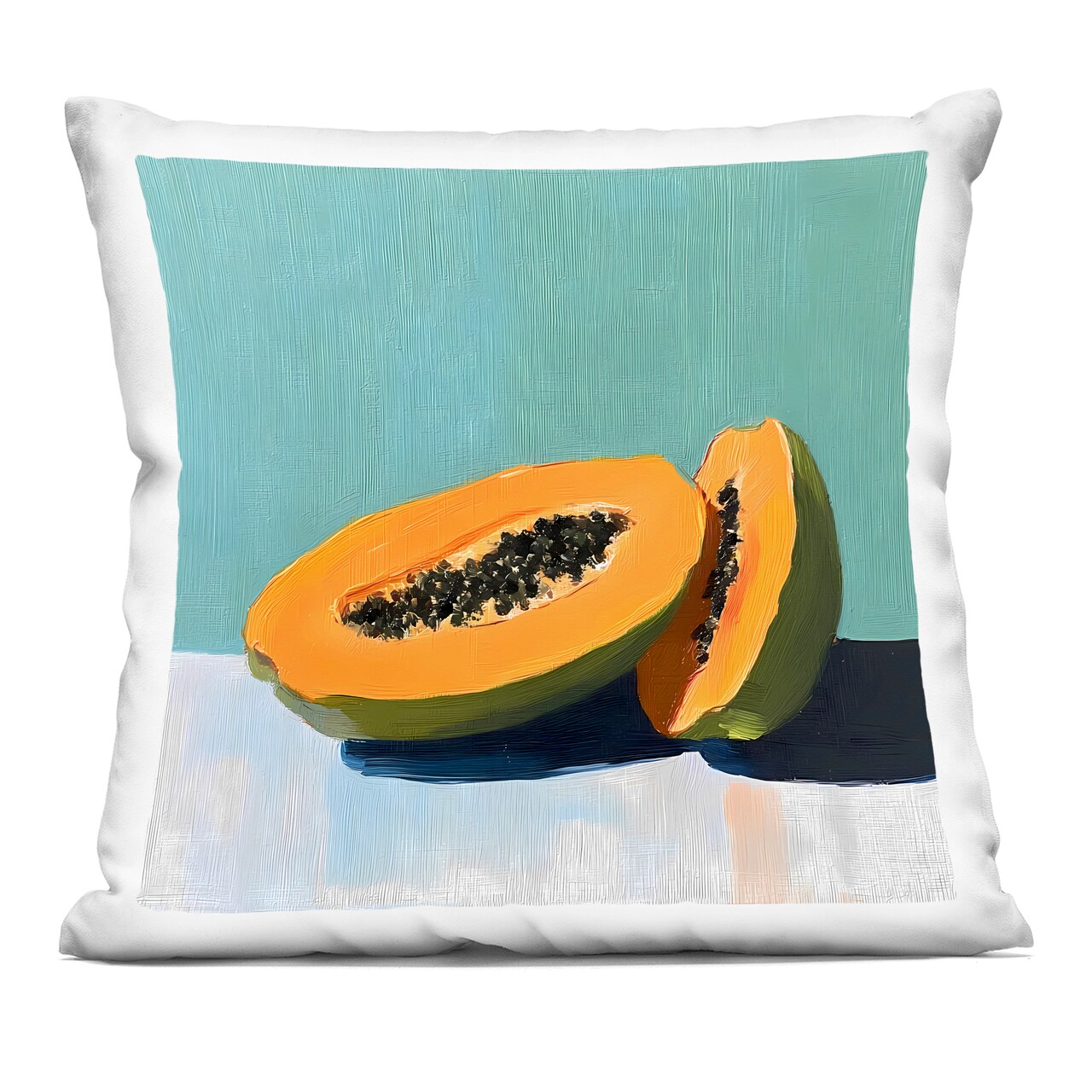 Stupell Industries Papaya Pair on Blue Indoor Pillow, 18 x 7 x 18
